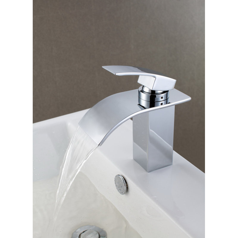 Deck Mount Waterfall Bathroom Sink Faucet with Hoses & Reviews AllModern
